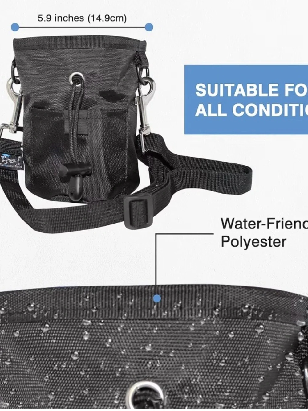Dog/Treat Pouch/Great for Dog Training/Sling-style strap & non-slip belt/Red
